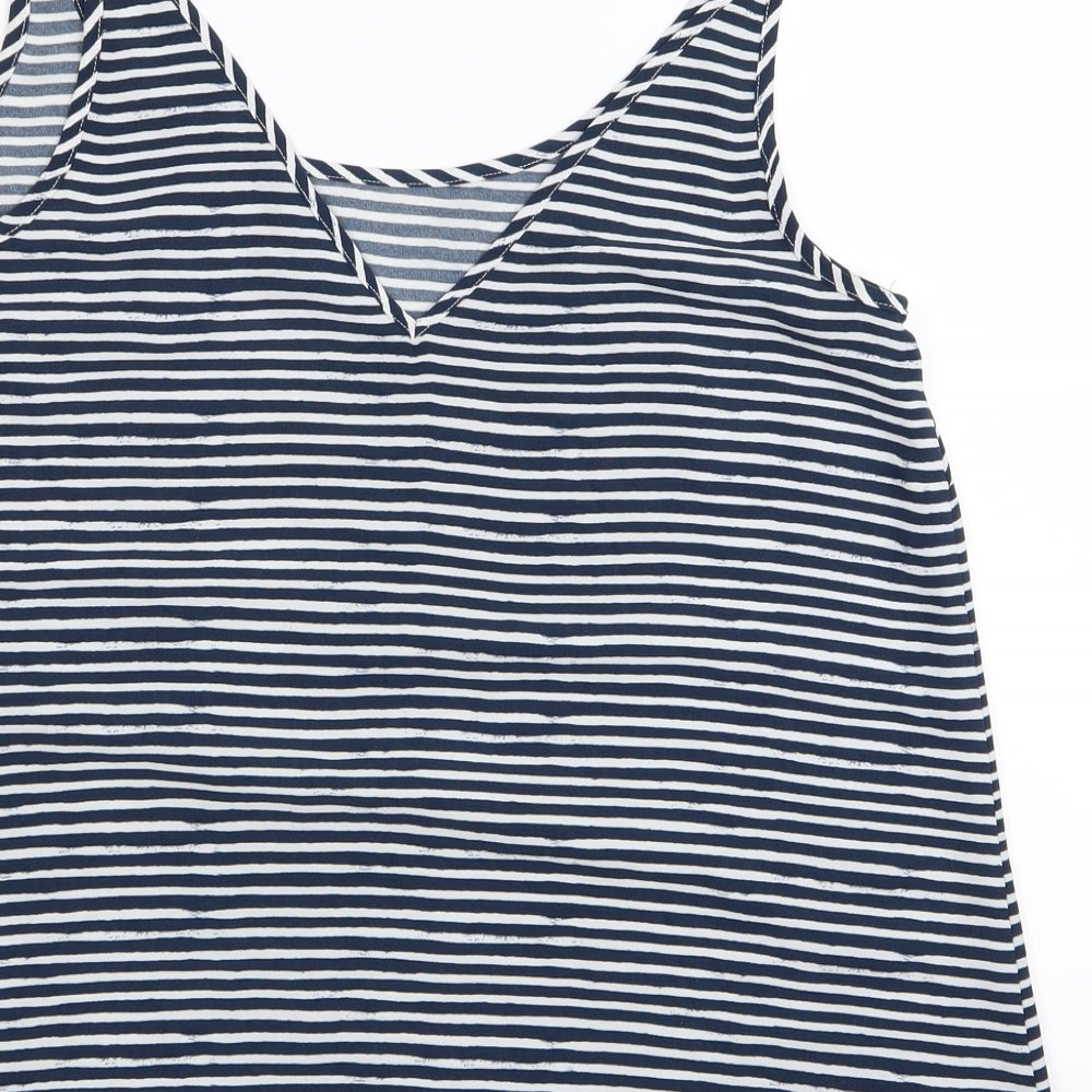 NEXT Womens Blue Striped Basic Tank Size 12