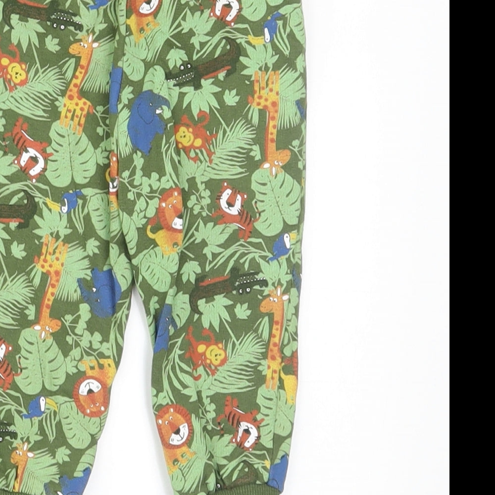 So Cute Boys Green Geometric Jogger Trousers Size 6-9 Months