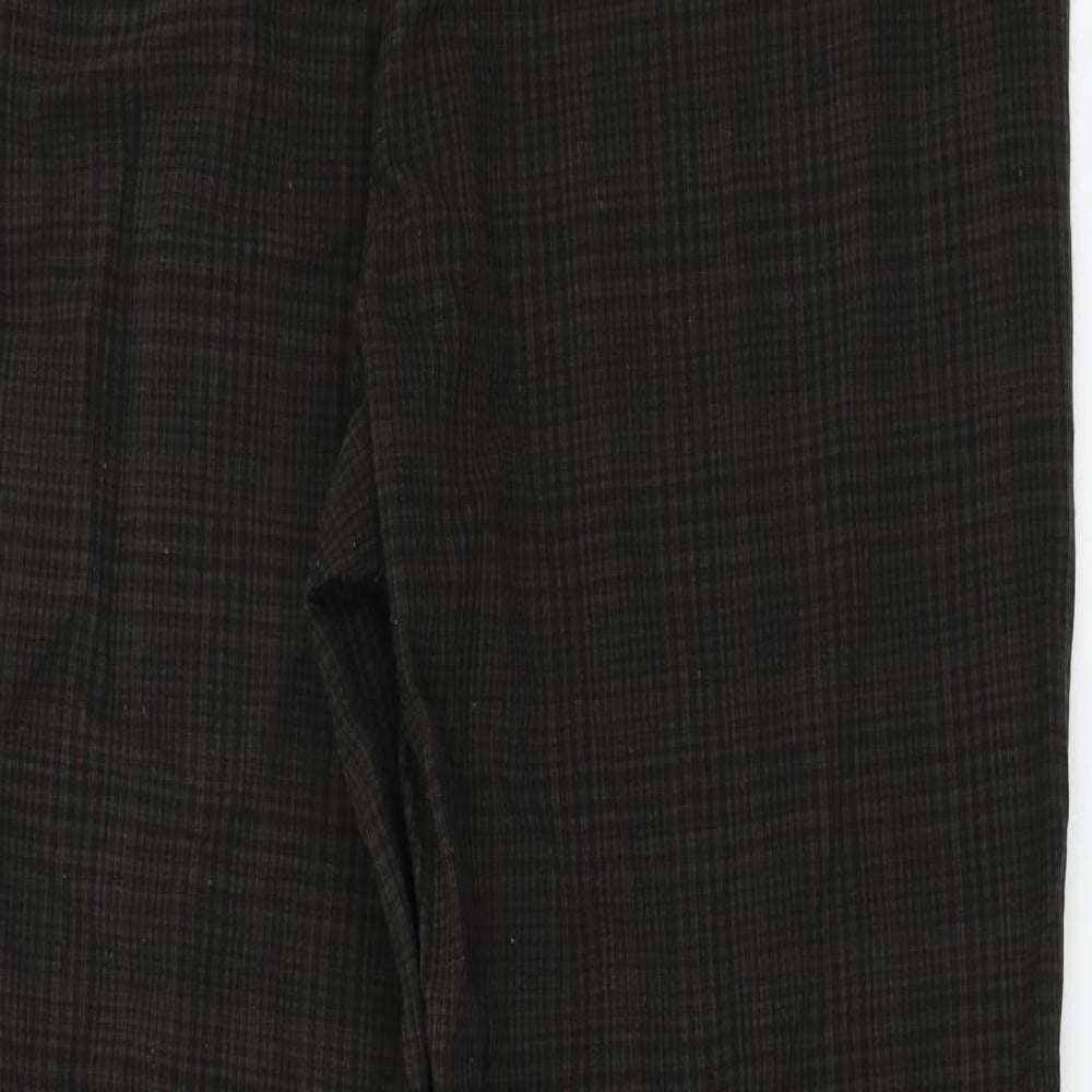 NEXT Womens Brown Check Trousers Size 14 L24 in
