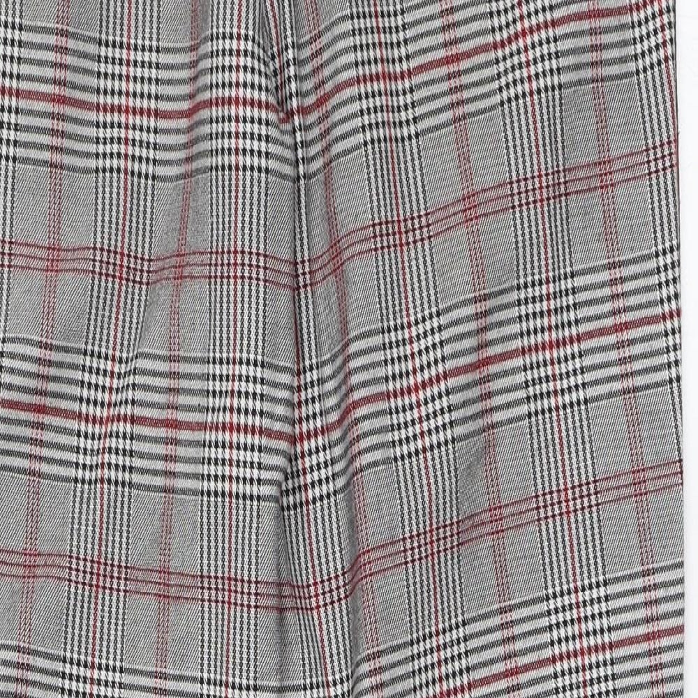 Jennyfer Womens Grey Check Capri Trousers Size S L26 in