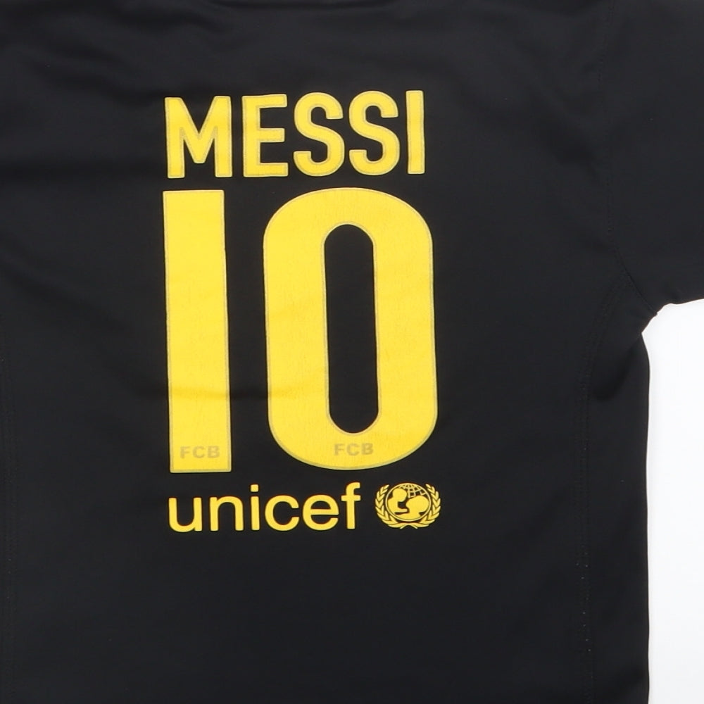 Roger's Boys Black Jersey T-Shirt Size 4 Years - Barcelona FC