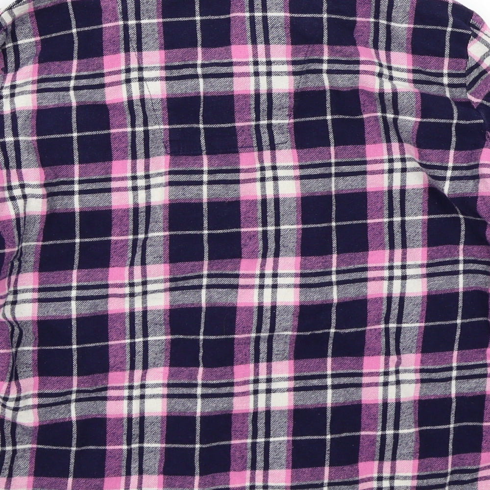 Love to lounge Womens Blue Check Basic Button-Up Size M