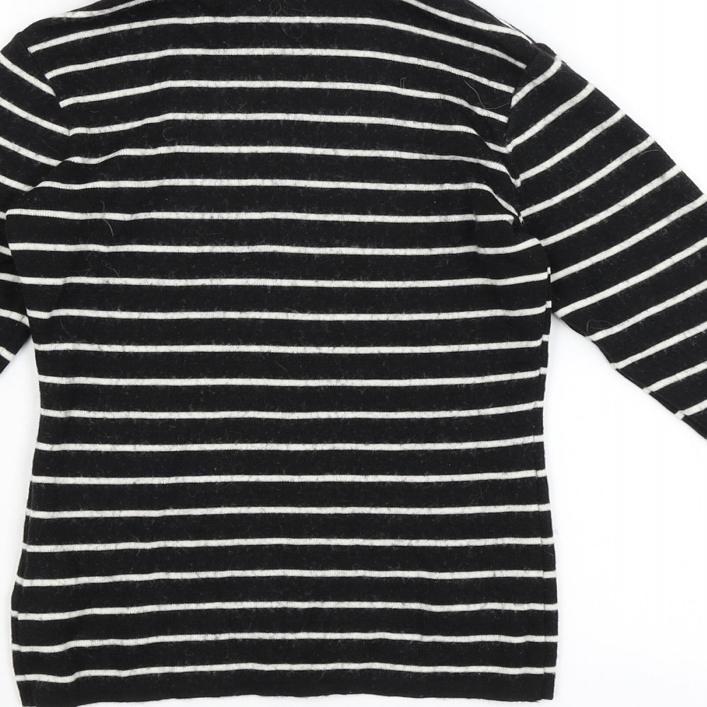 Kookai Womens Black Striped Basic T-Shirt Size 12