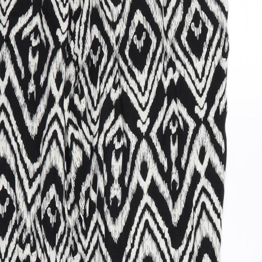 Preworn Womens Black Geometric Trousers Size S L28 in - Stretch waistband