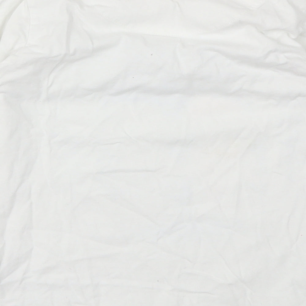 M&S Girls White Animal Print Basic T-Shirt Size 9-10 Years