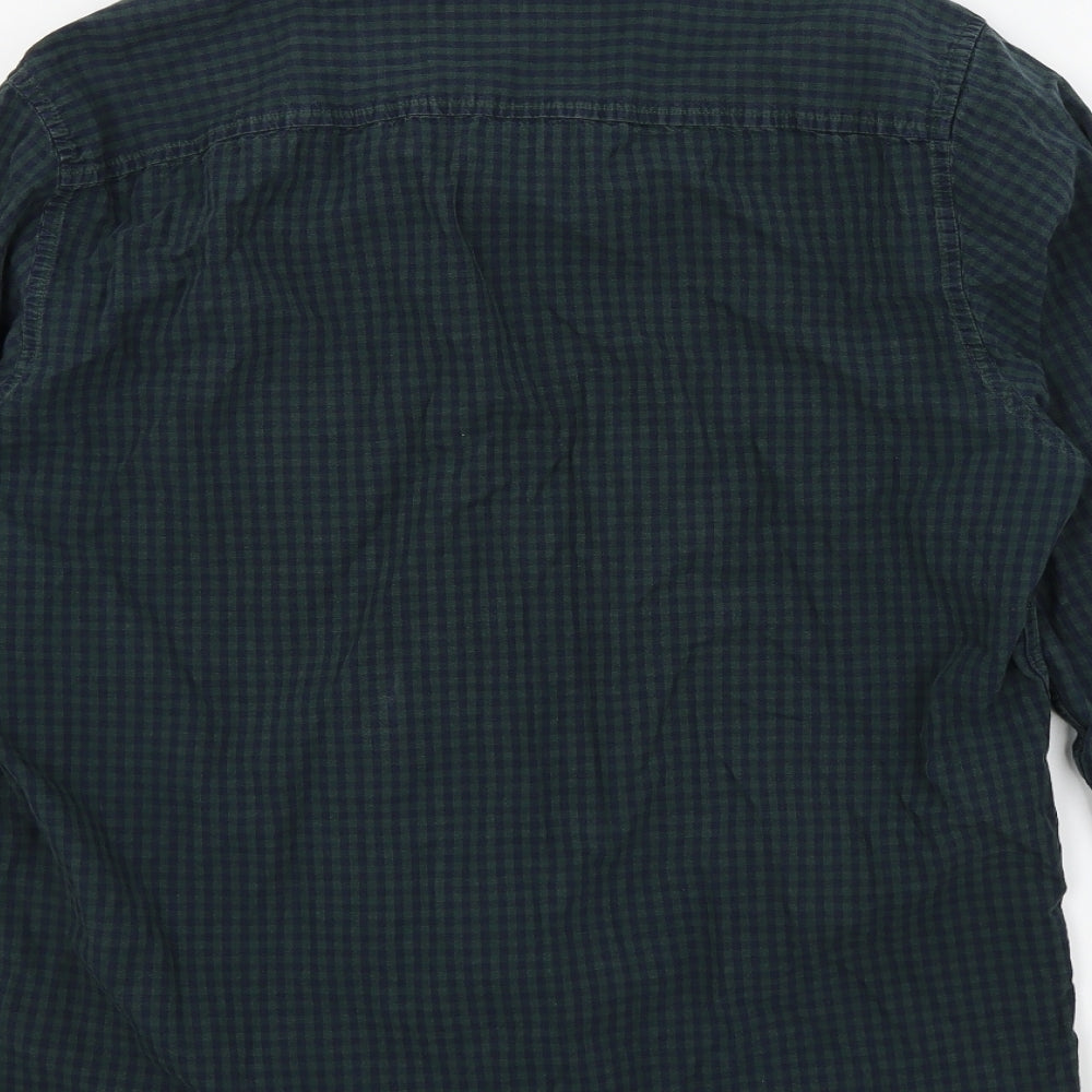 F&F Mens Green Check Button-Up Size M