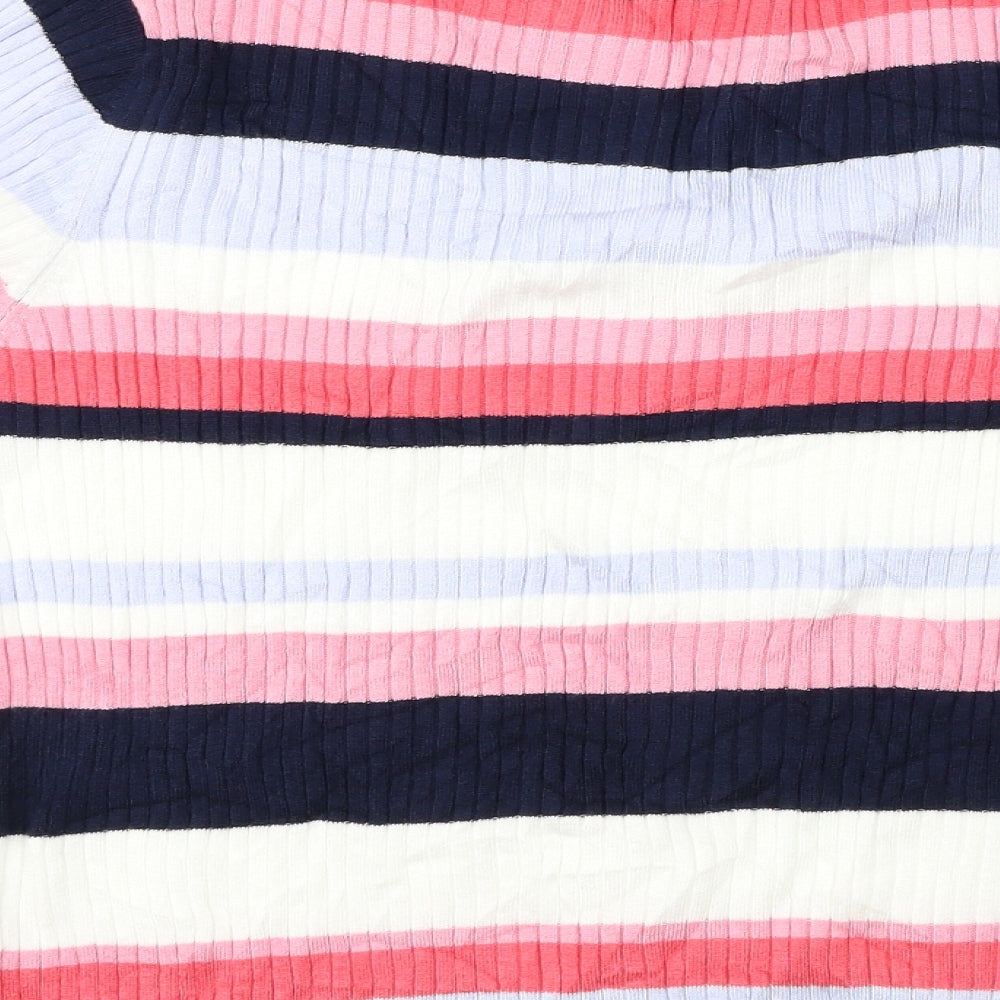 Marks and Spencer Womens White Striped Pullover Jumper Size 12