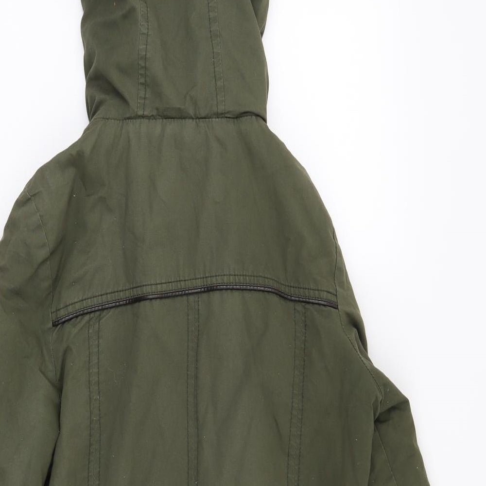 Brave Soul Womens Green Parka Coat Size 8