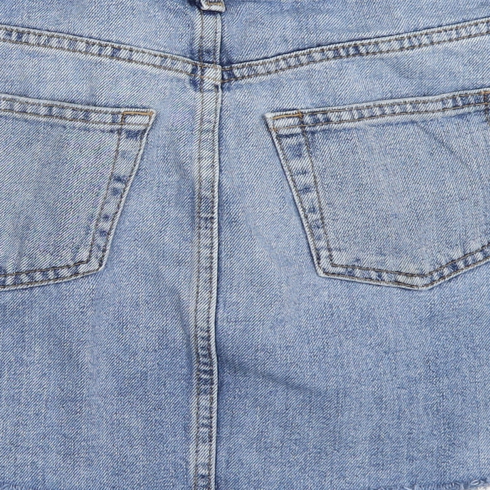 Topshop Womens Blue Denim Mini Skirt Size 36