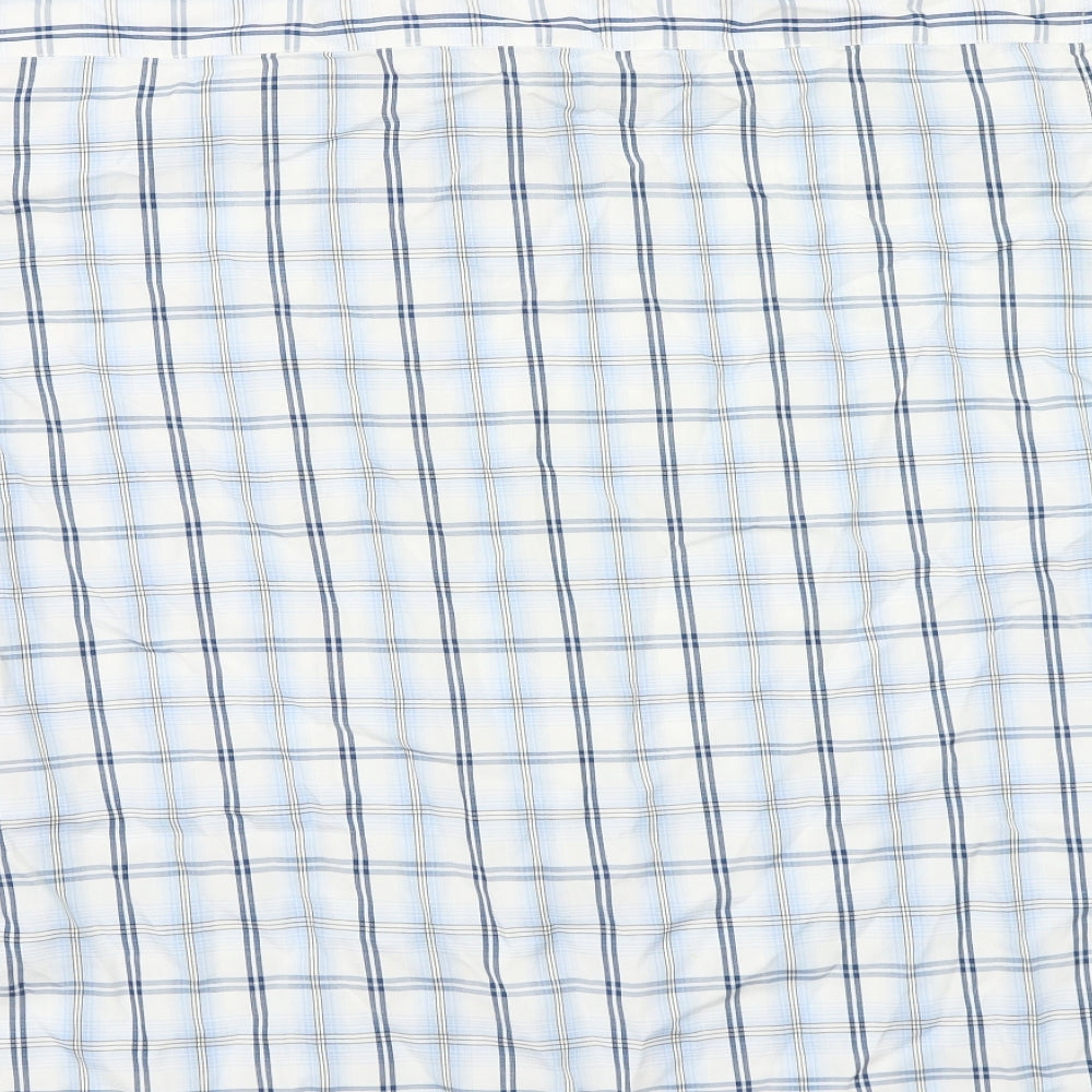 DM Merchandising Mens White Check Button-Up Size L