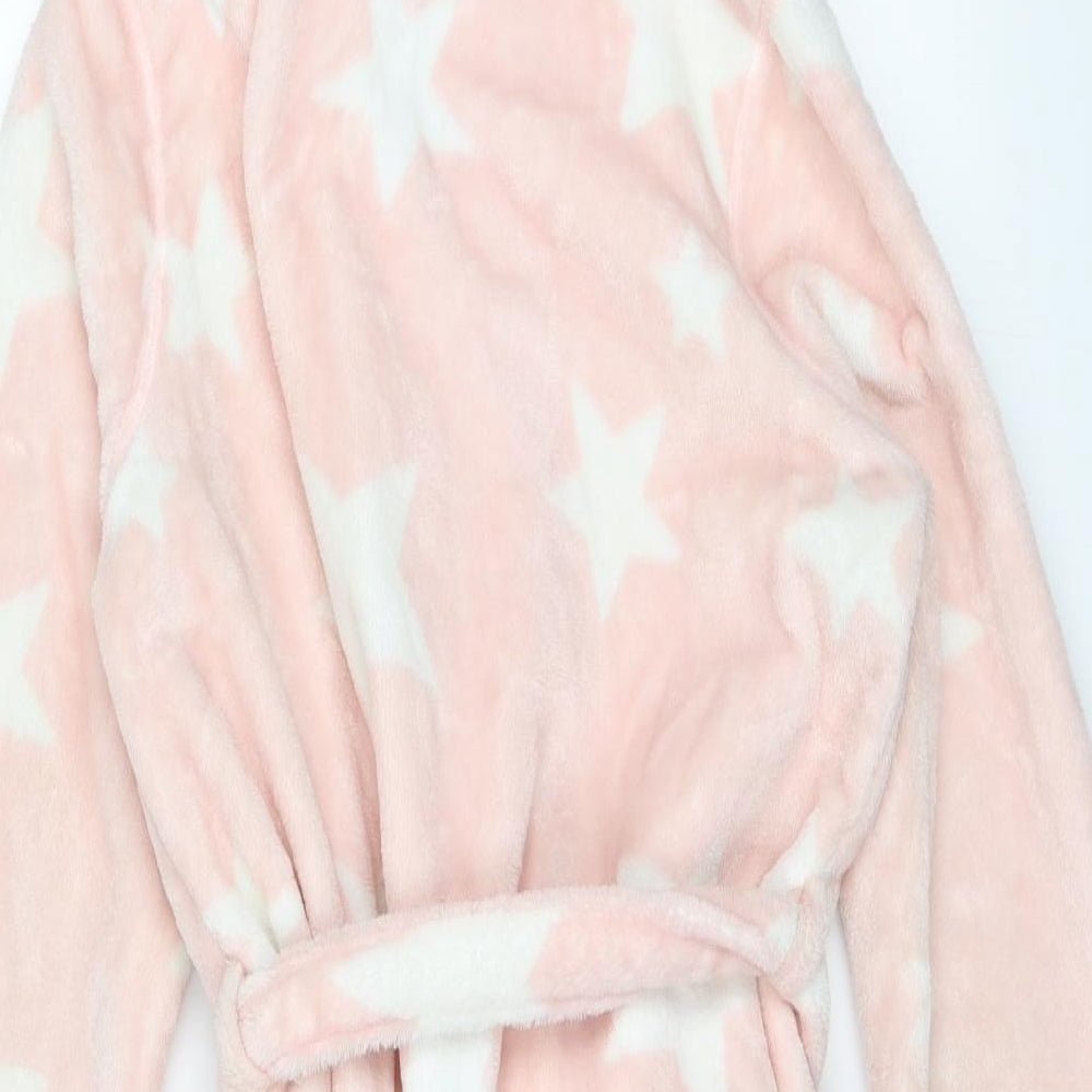 M&S Girls Pink Solid Top Robe Size 9-10 Years - Stars