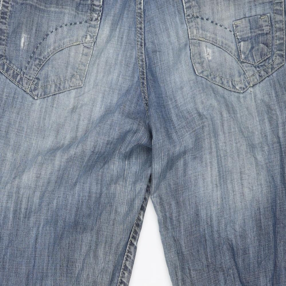True2u Womens Blue Cropped Trousers Size 14 L20 in