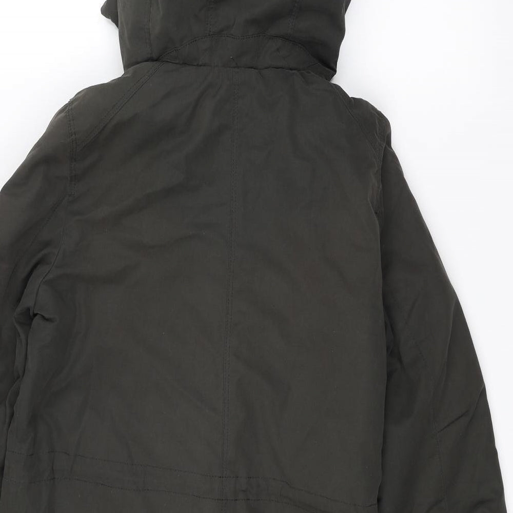 H&M Womens Green Overcoat Coat Size 6
