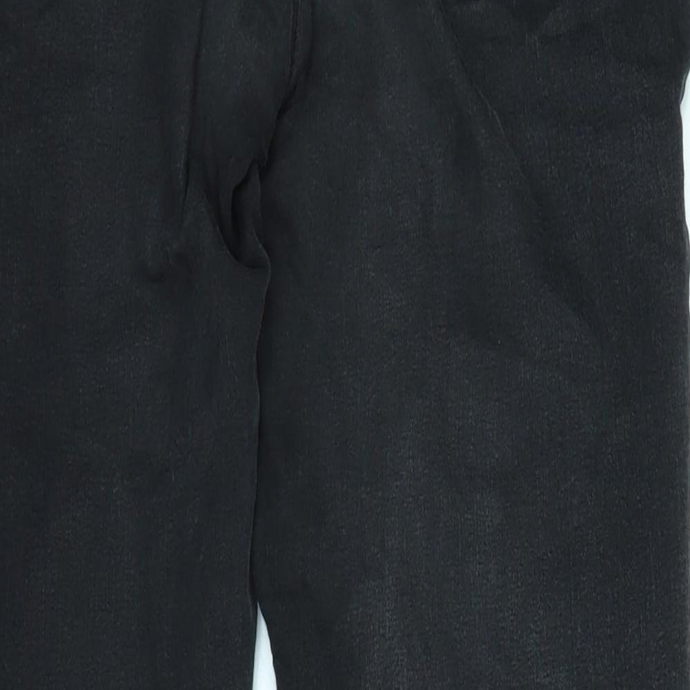 Topshop Womens Black Denim Straight Jeans Size 32 in L25 in