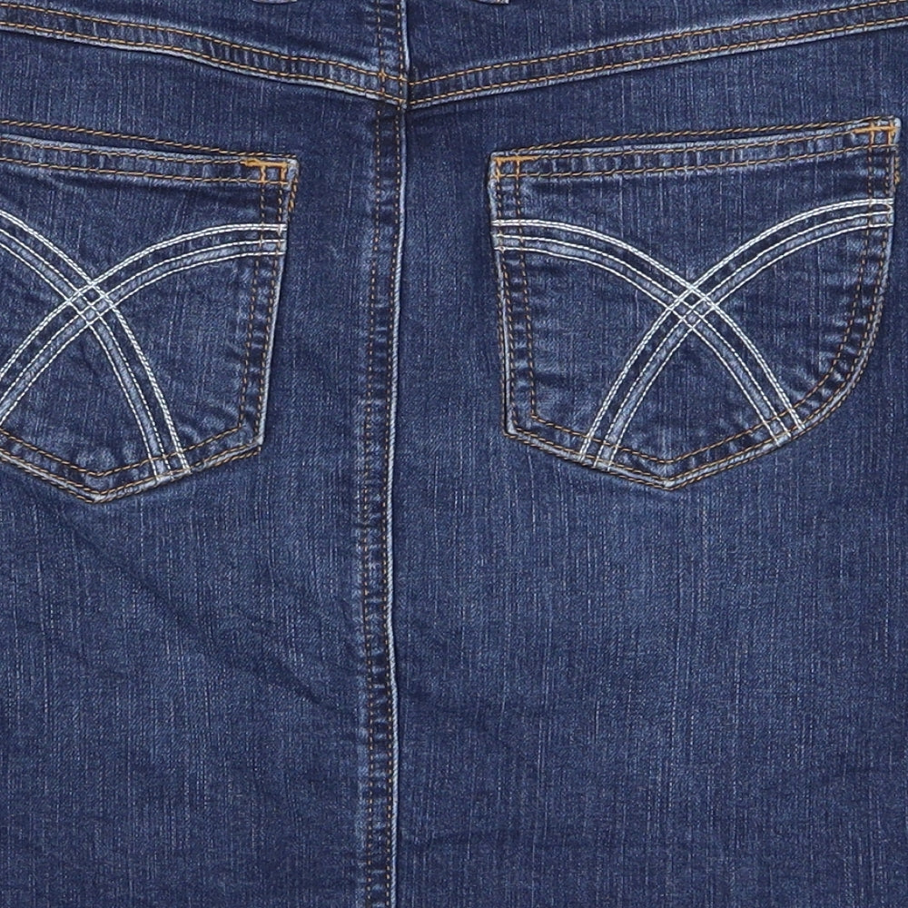 Preworn Womens Blue Denim Straight & Pencil Set Size 10