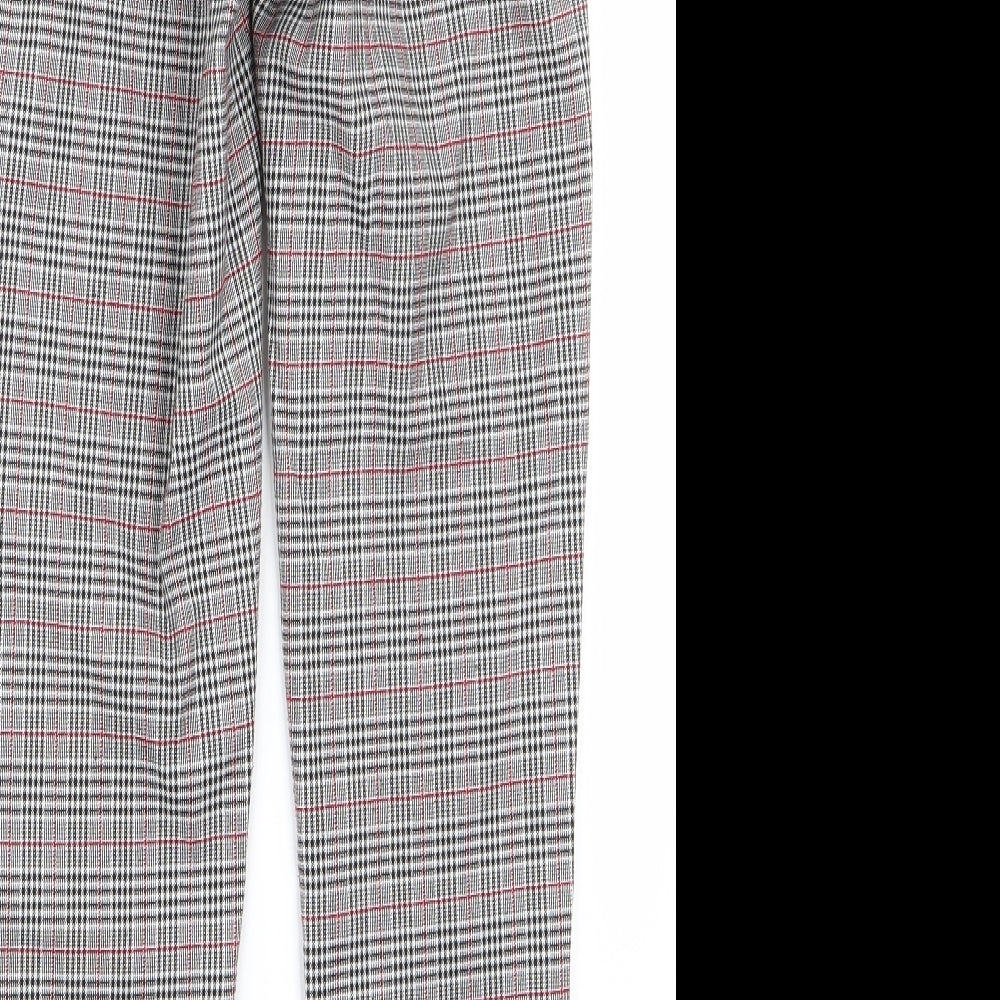 Daisy Street Womens Grey Striped Trousers Size 8 L28 in