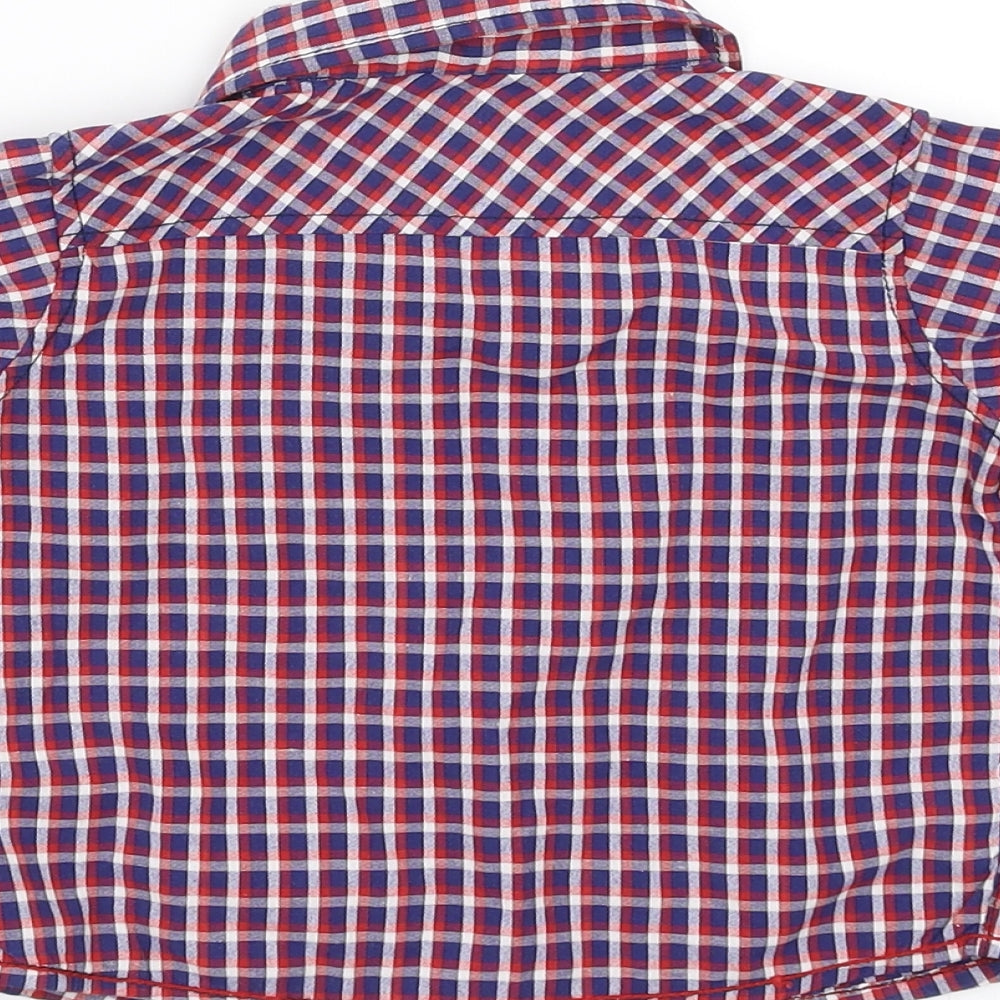 Pink & Blue Boys Blue Check Basic Button-Up Size 6-9 Months