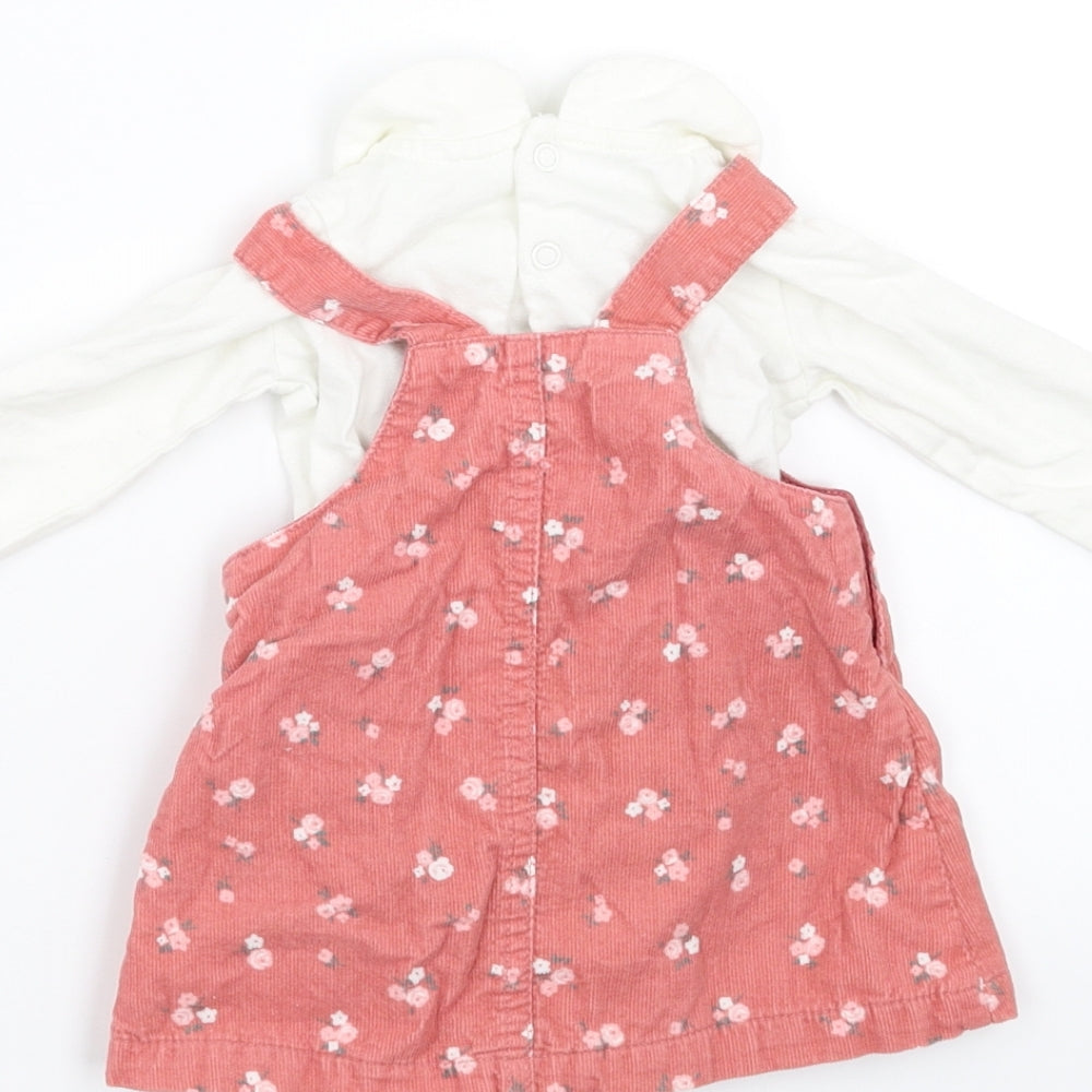 Sainsburys Girls Pink Floral Dress Set Outfit/Set Size Newborn