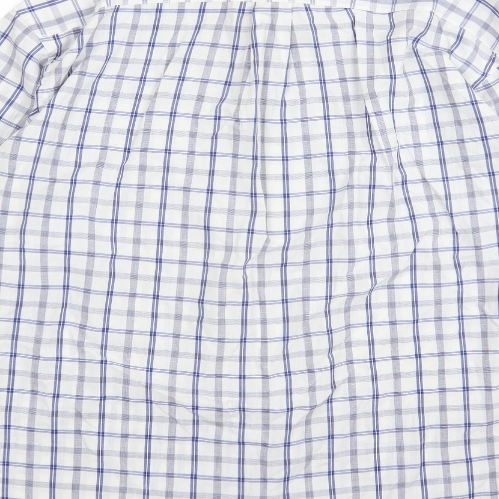 Preworn Mens Blue Check Button-Up Size L