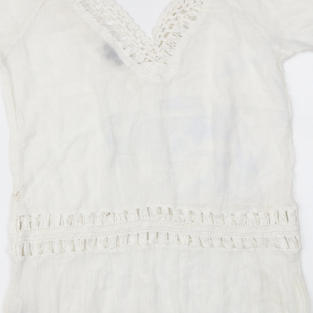 Topshop Womens White Basic T-Shirt Size M