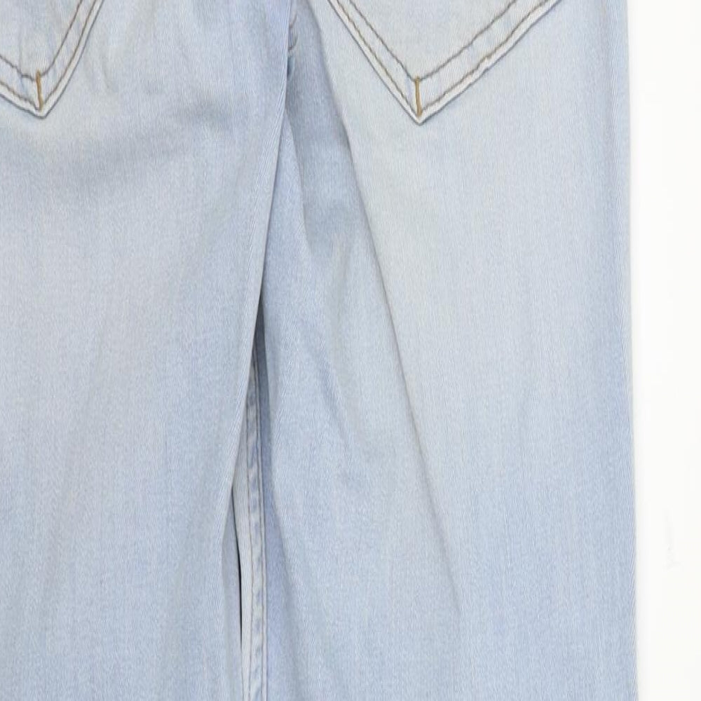ASYLUM Womens Blue Houndstooth Skinny Jeans Size 28 L28.5 in - ZIP DETAIL ON LEGS