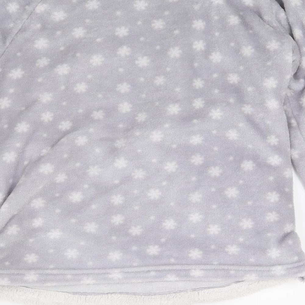 F&F Girls Grey Fleece Top Pyjama Top Size 11-12 Years - Owl Print