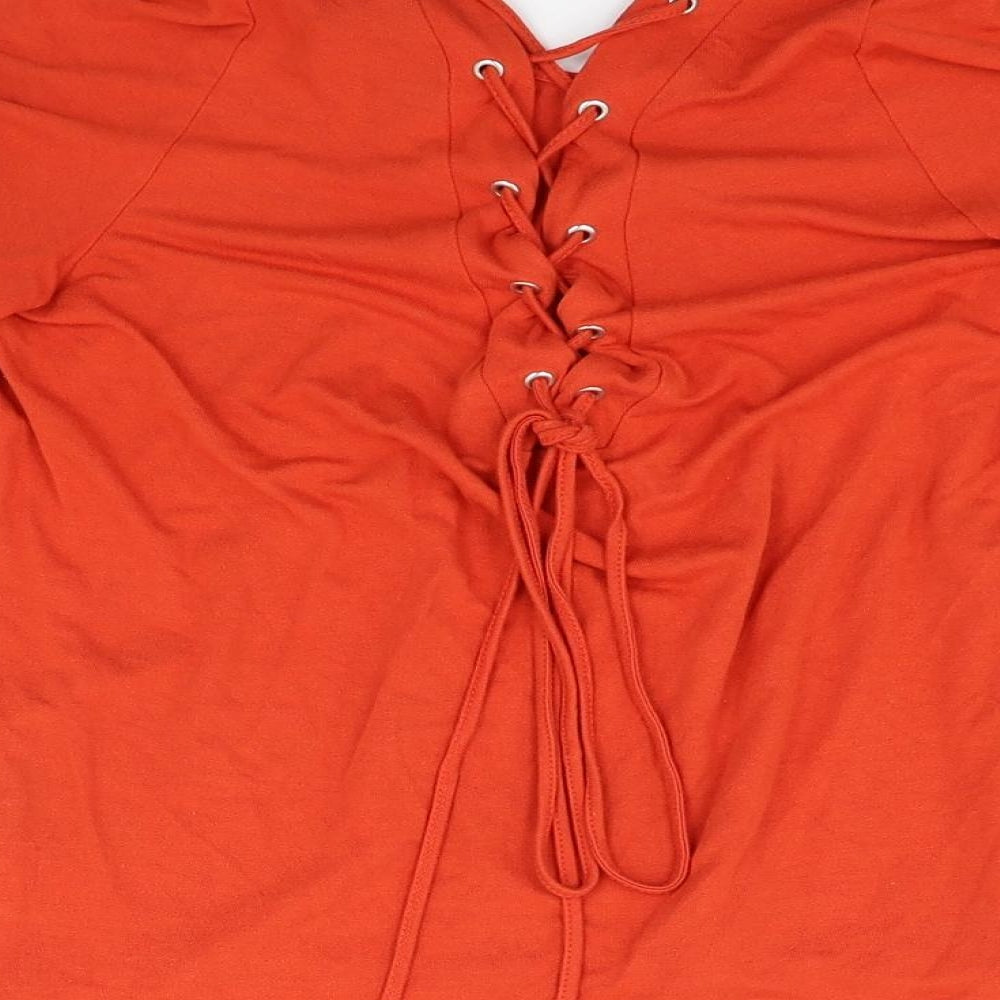 New Look Womens Orange Basic T-Shirt Size 12