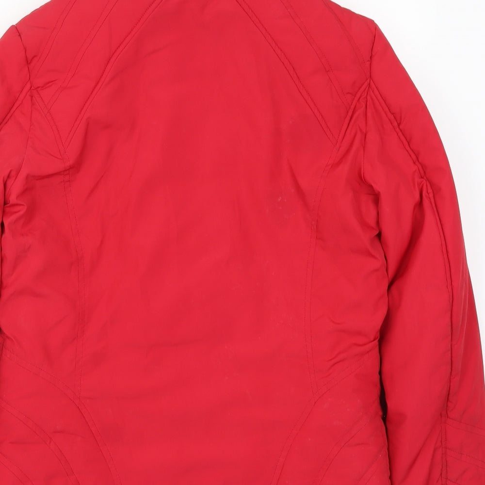 MNG Womens Red Quilted Coat Size L