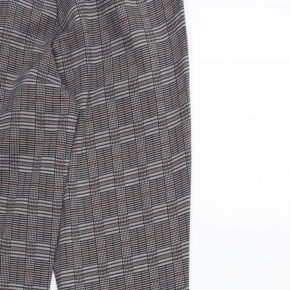 Jaqueline deYong Womens Grey Check Trousers Size S L26 in