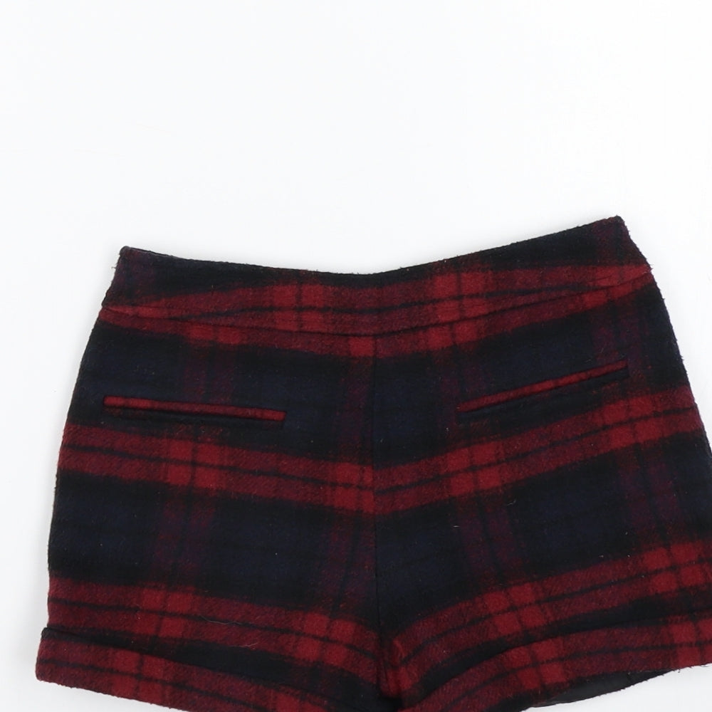 Nutmeg Girls Red Check Cut-Off Shorts Size 6-7 Years