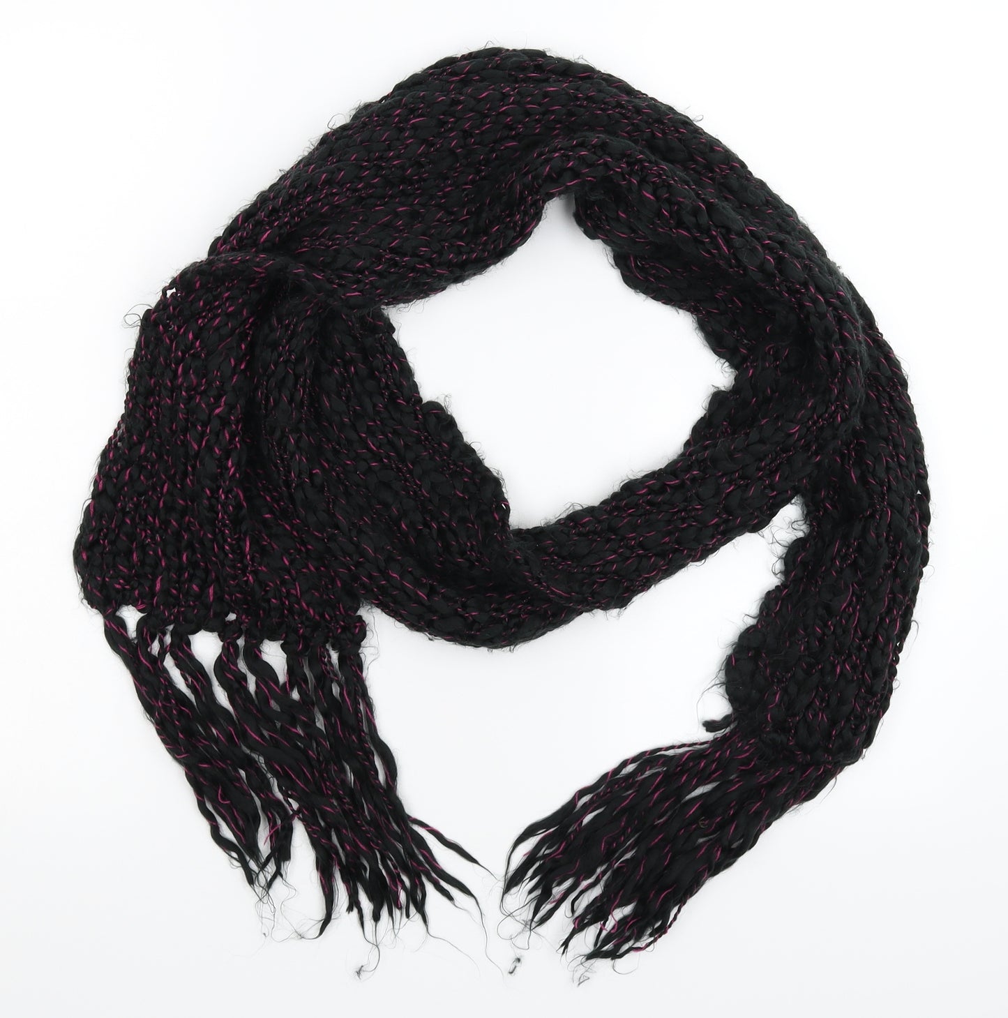 Preworn Womens Black Knit Scarf
