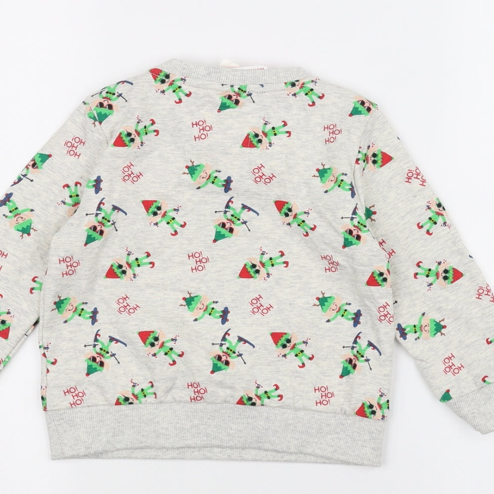 F&F White Pullover Jumper Size 12-18 Months - Christmas