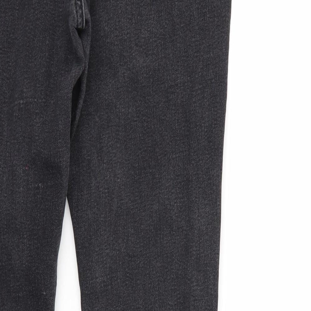 M&S Womens Black Denim Straight Jeans Size 6 L28 in