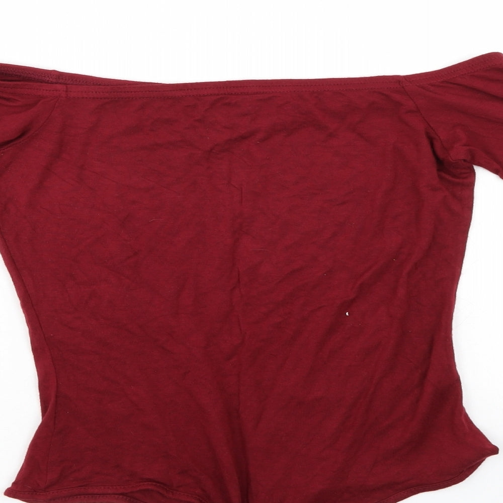 PRETTYLITTLETHING Womens Red Bodysuit One-Piece Size 12