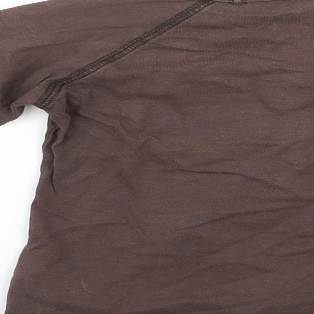 Preworn Boys Brown Rayon Basic T-Shirt Size 2 Years