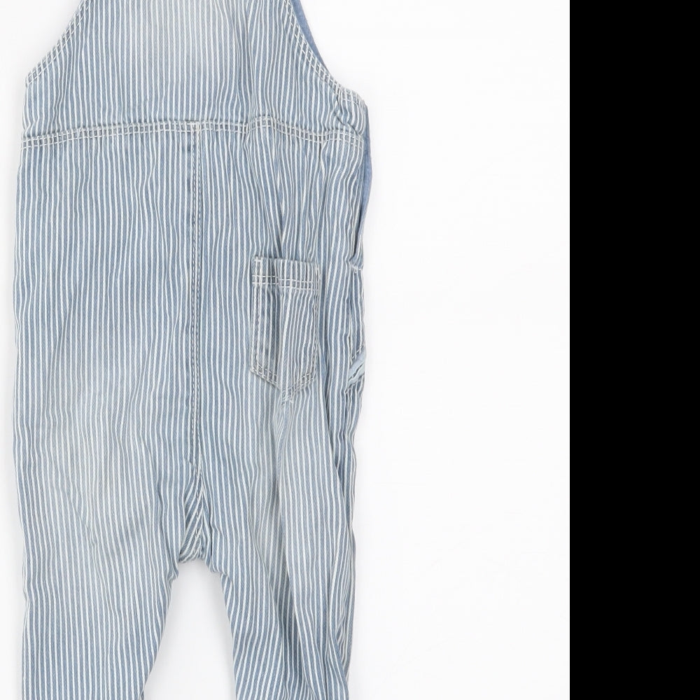 NEXT Boys Blue Striped Dungaree One-Piece Size 12-18 Months