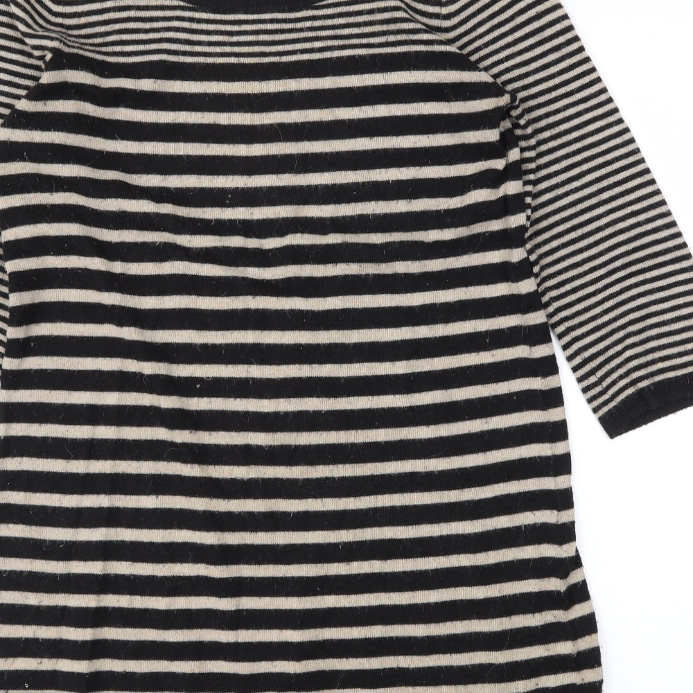 H&M Womens Black Striped Tunic Blouse Size S
