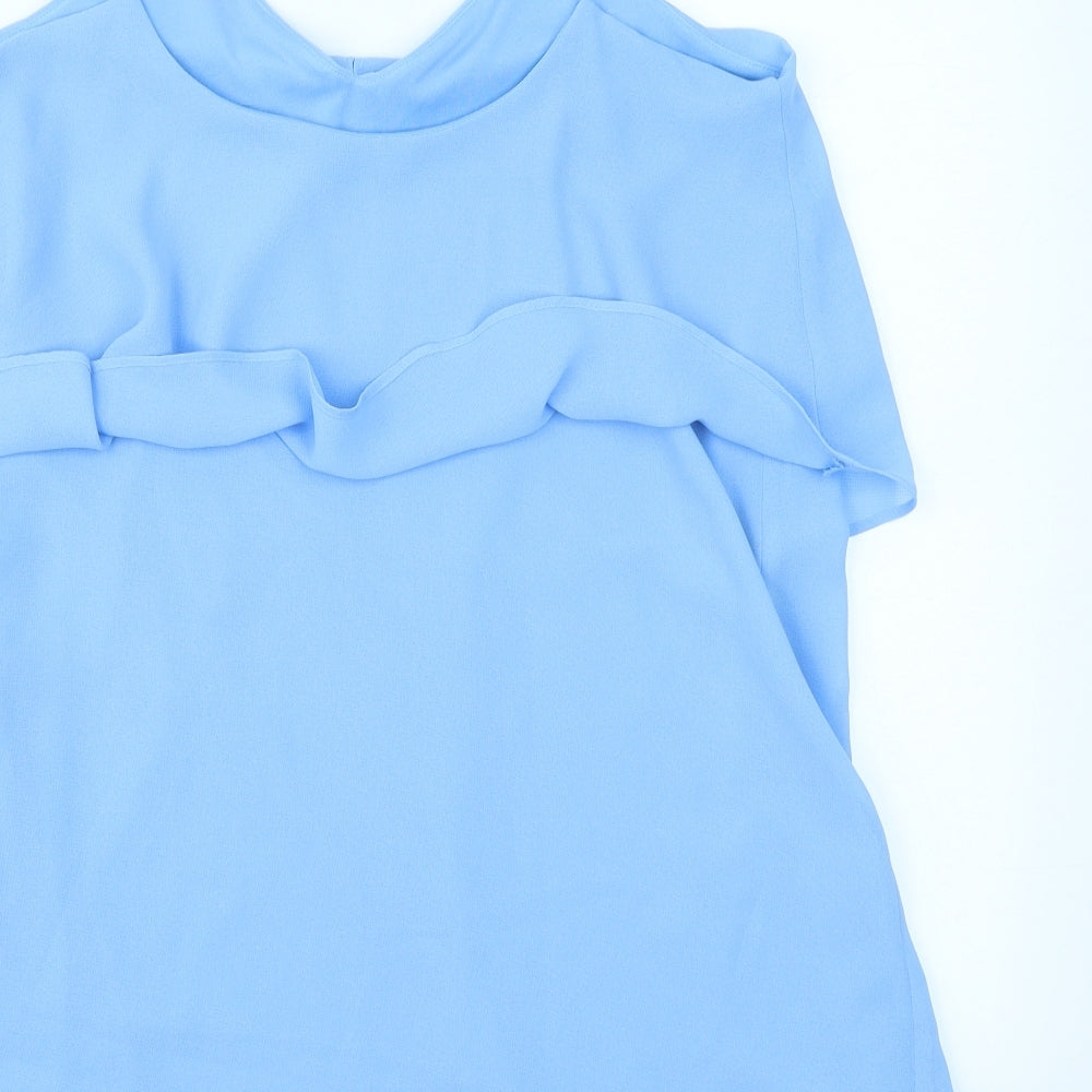 Mango Womens Blue Basic Blouse Size L