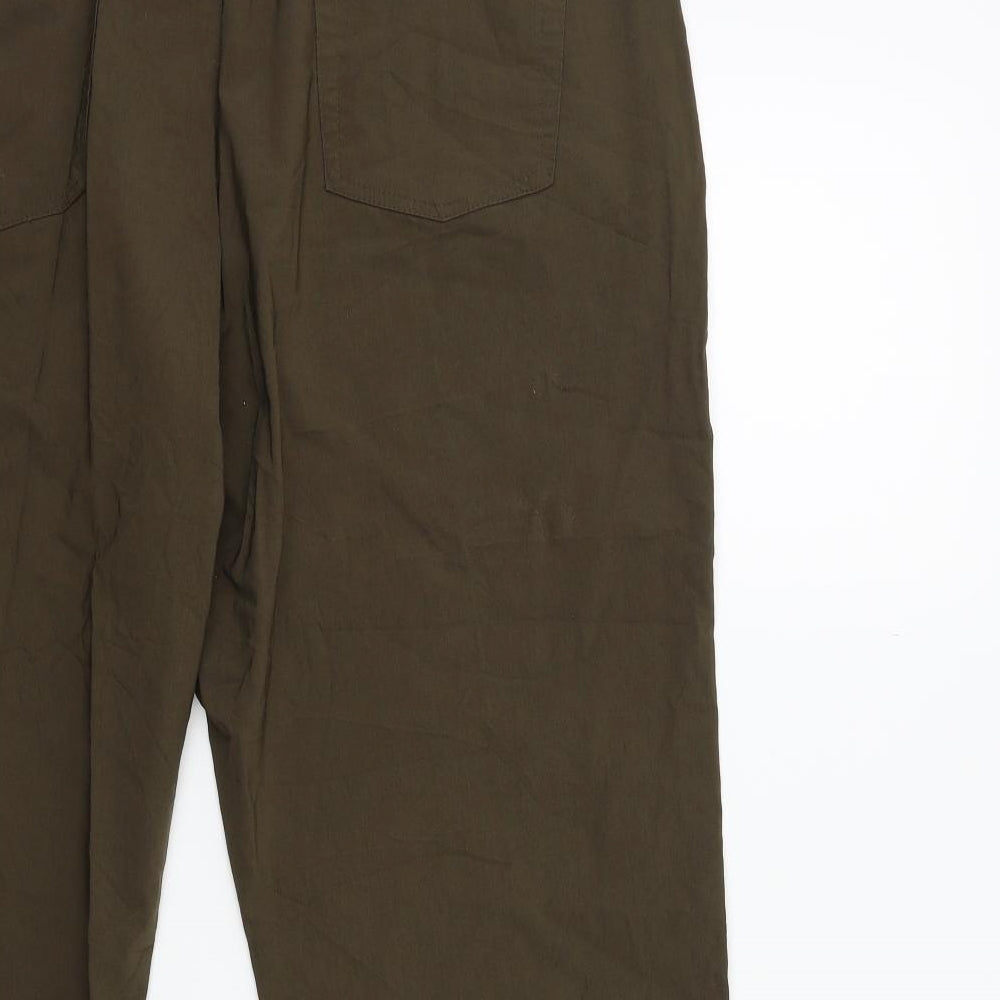 Biaggini Womens Green Cropped Trousers Size 36 in L23 in