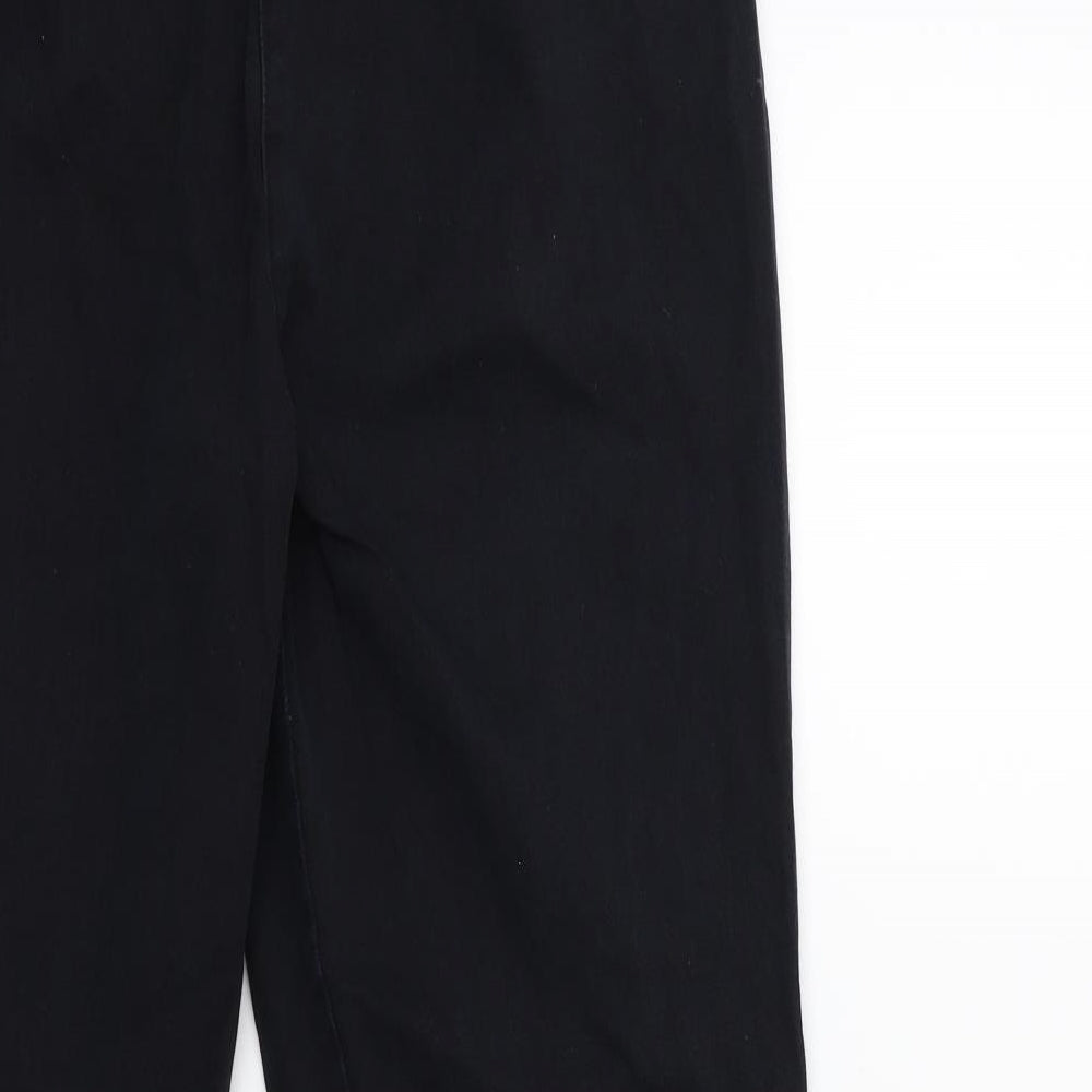 Preworn Womens Black Trousers Size 14 L28 in