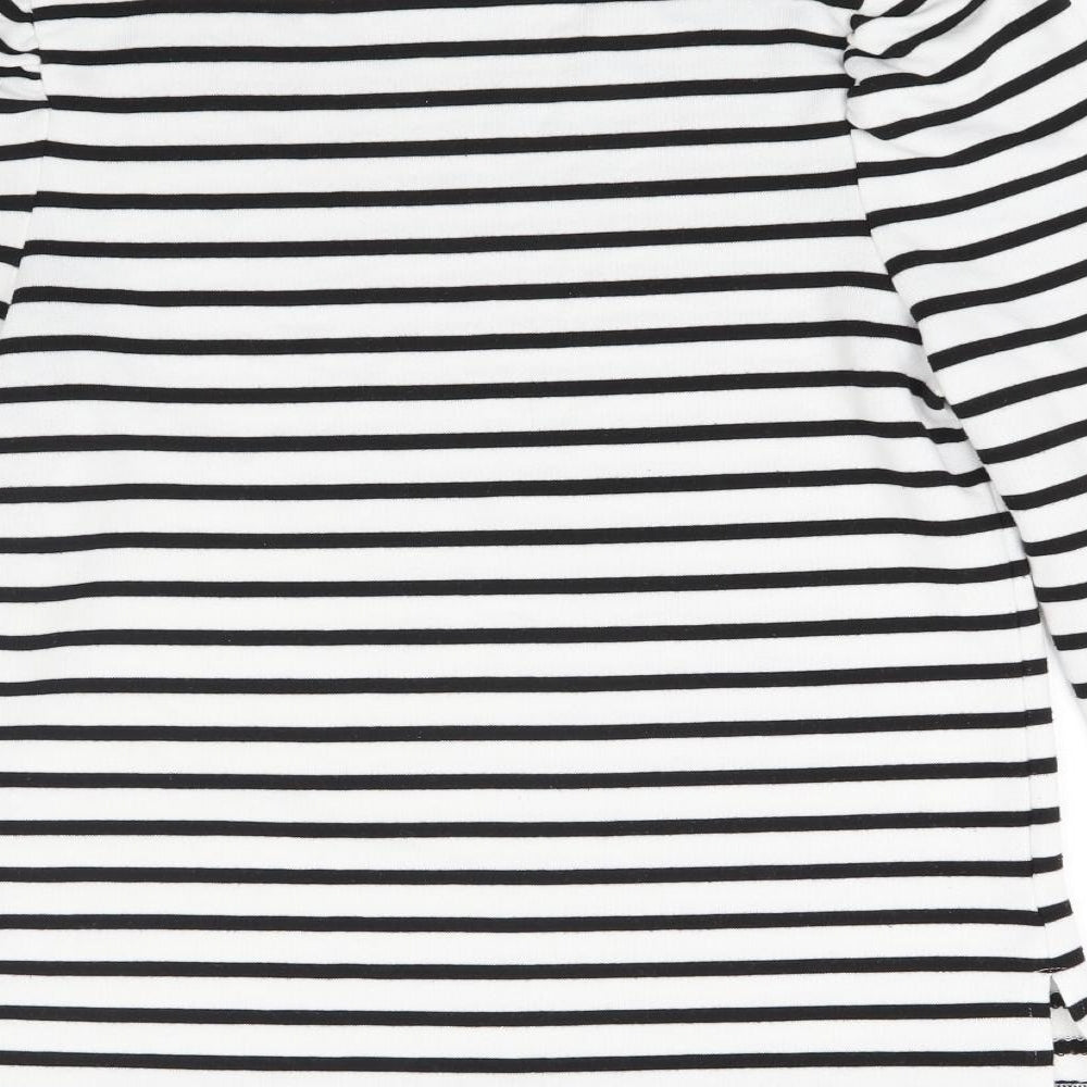 Primark Womens White Striped Pullover Jumper Size M