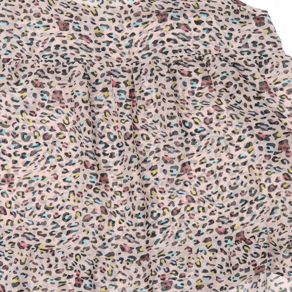 Mimi Chica Womens Multicoloured Animal Print Basic Blouse Size L