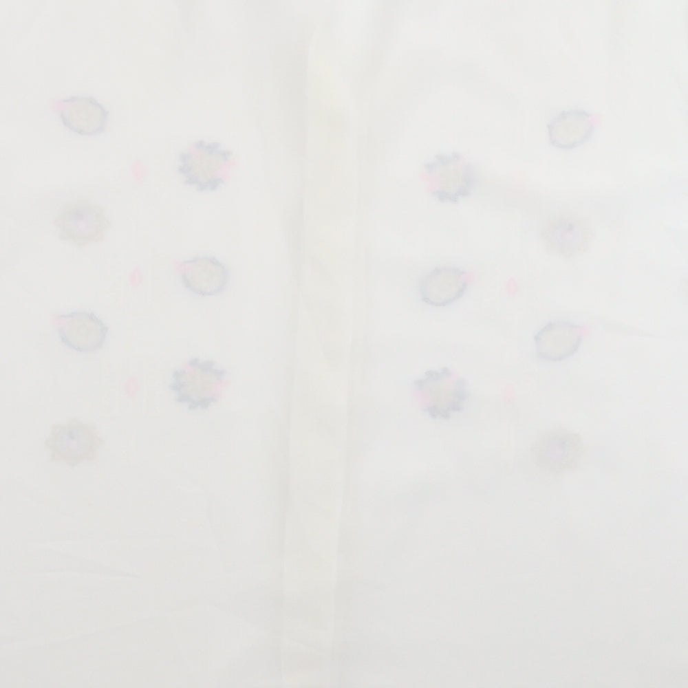 Preworn Womens White Floral Basic Button-Up Size 20