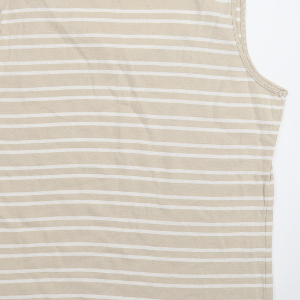 BM Womens Grey Striped Basic Tank Size M