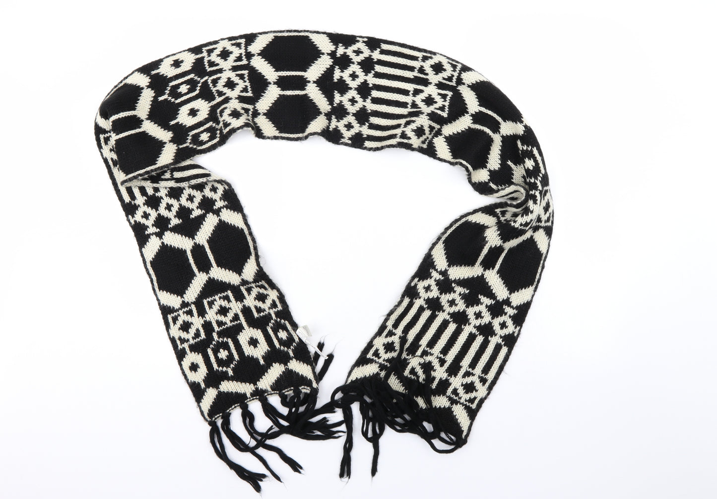 M&S Womens Black Geometric Scarf