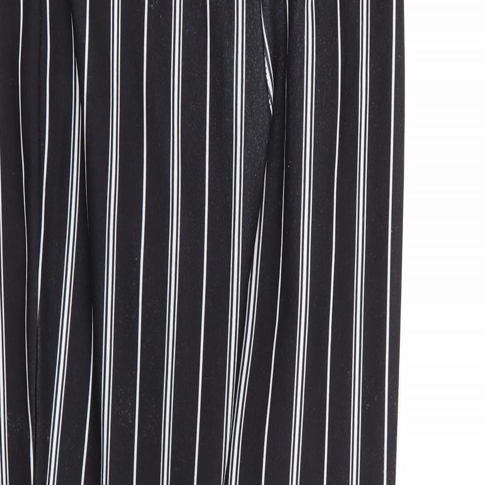 Select Womens Black Striped Trousers Size 8 L29 in