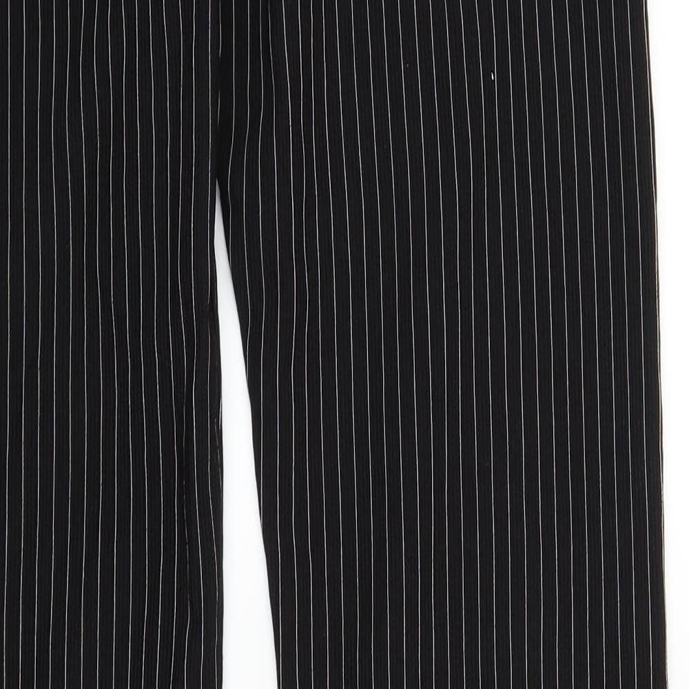 Jeff Womens Black Striped Trousers Size 28 in L32 in
