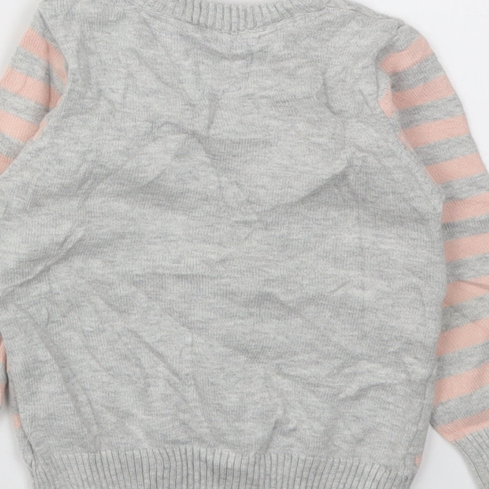 Young Dimension Girls Grey Argyle/Diamond Pullover Jumper Size 18-24 Months