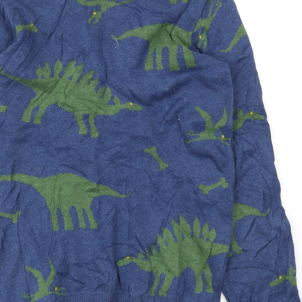 jhon lewis Boys Blue Animal Print Pullover Jumper Size 11 Years