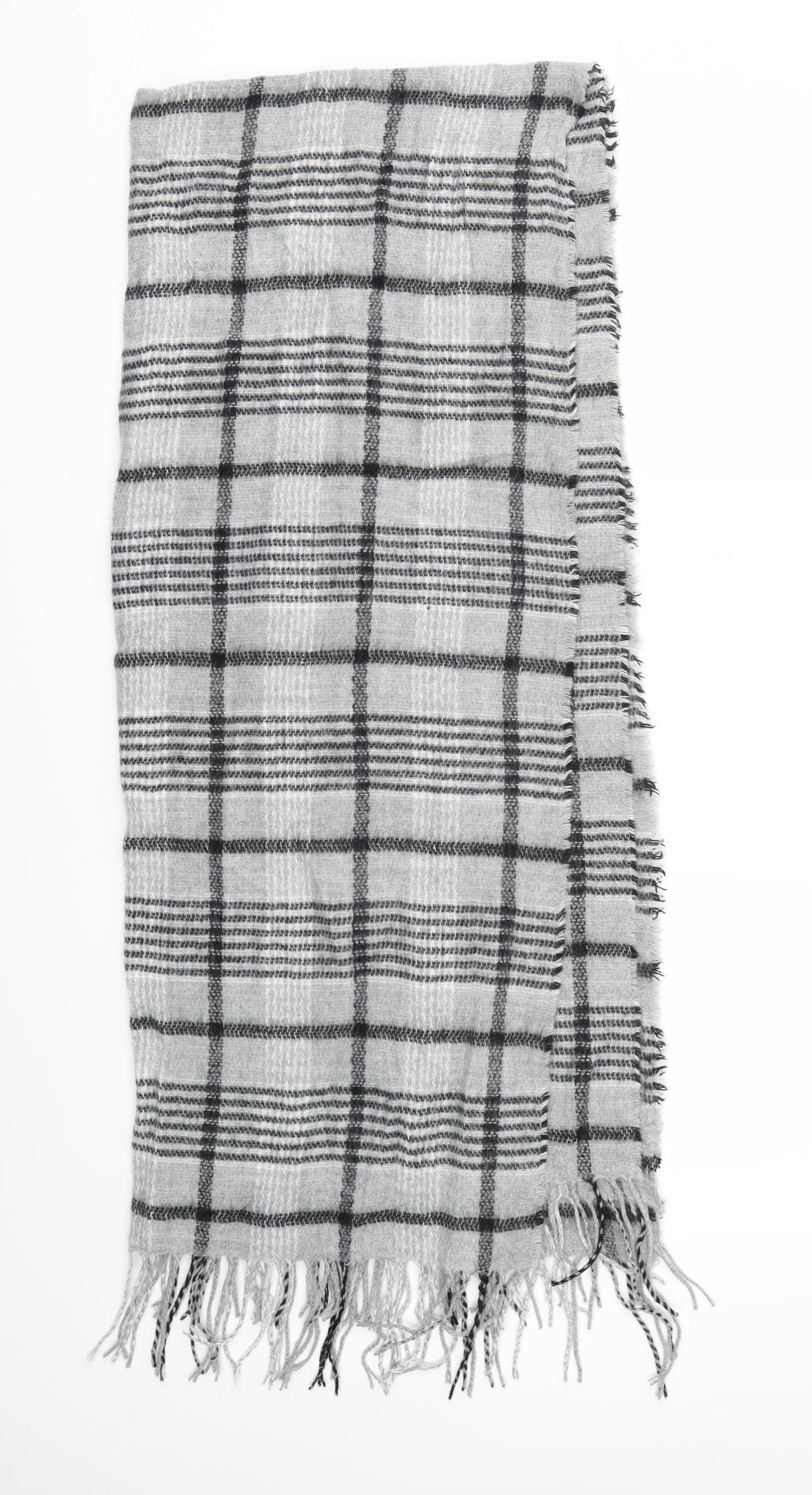 Preworn Unisex Grey Check Scarf